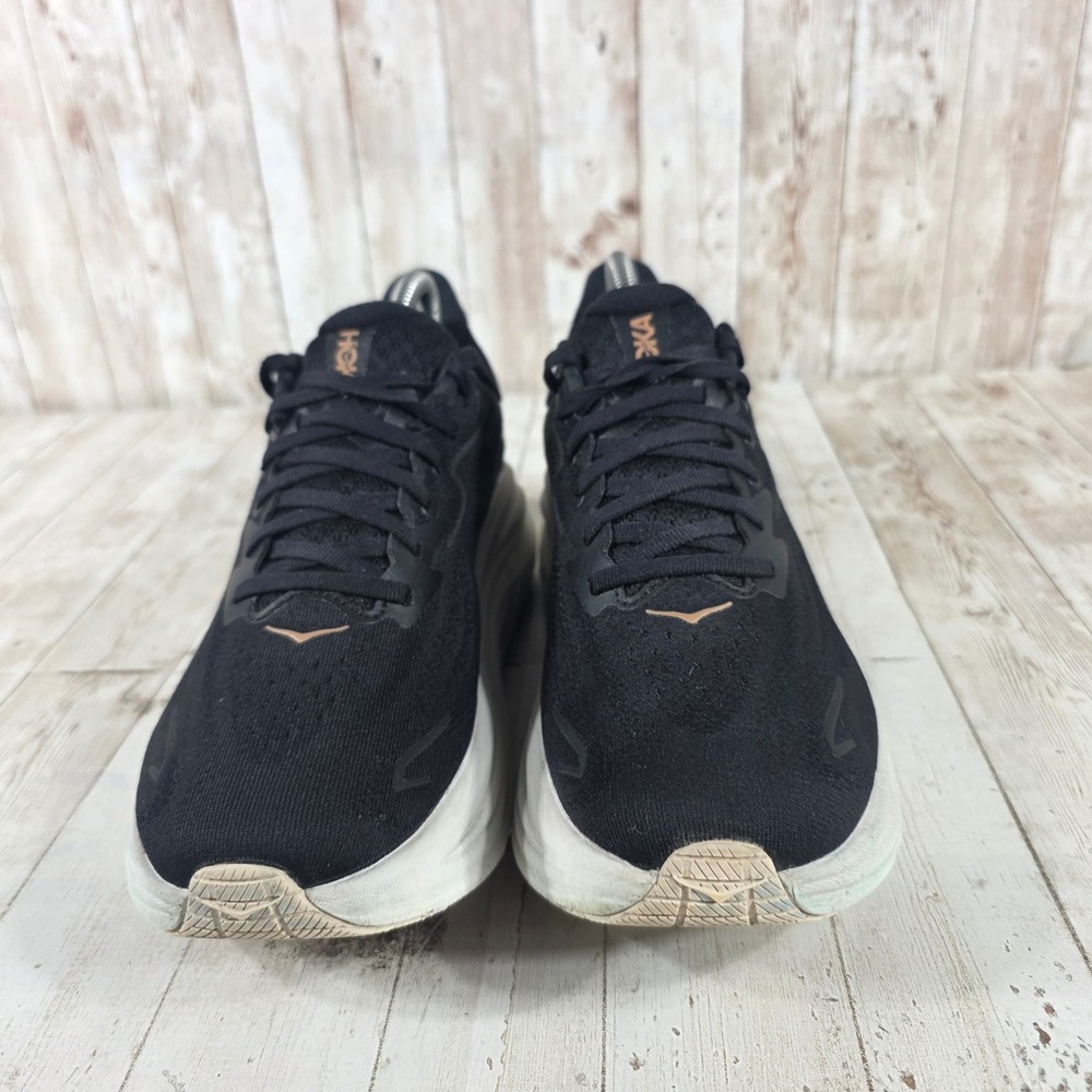 Hoka Clifton 10 Black Rose Gold Running Shoes Womens 9B 1162031-BRGL Sneaker - Picture 2 of 8
